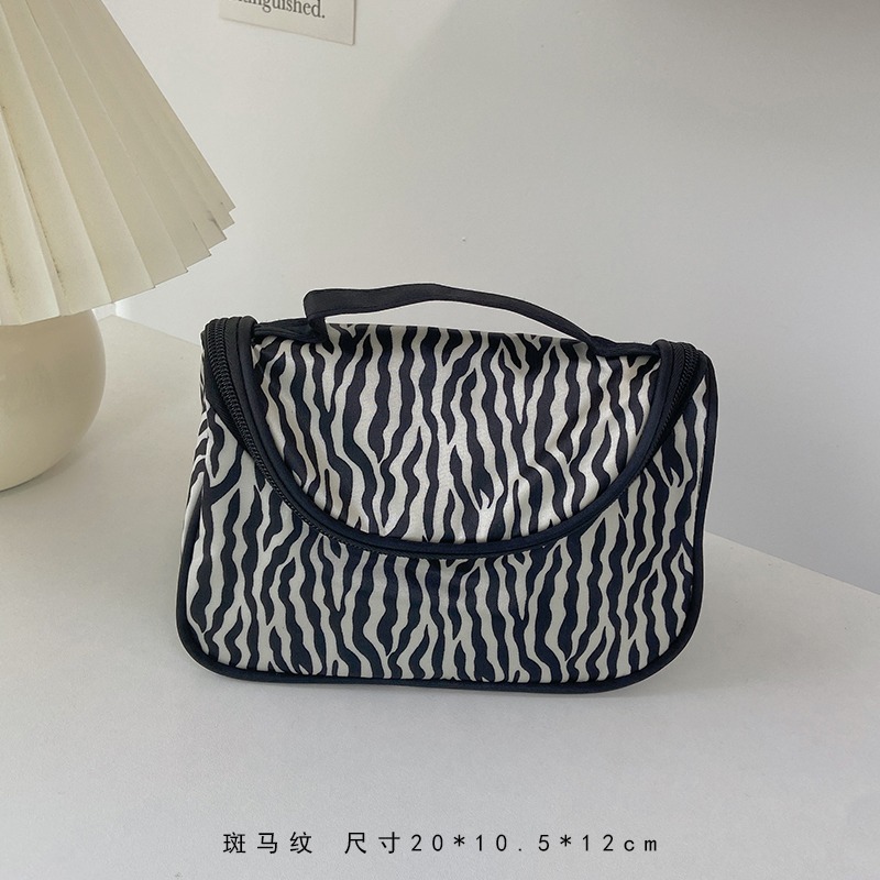 新款斑馬紋化妝品化妝包女大容量便攜式隨身旅行收納包防水洗漱包-細節圖6