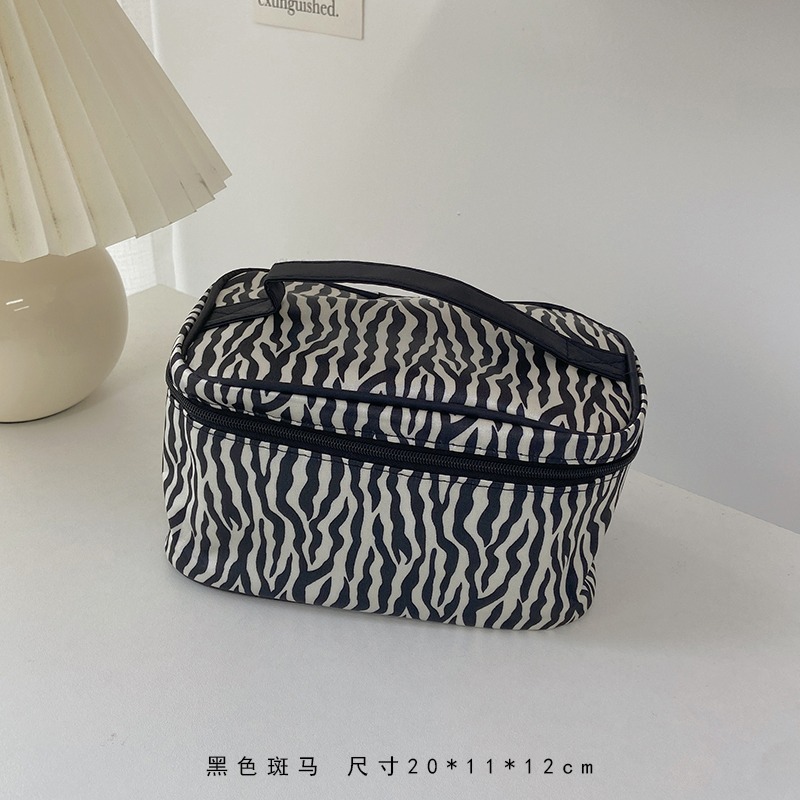 新款斑馬紋化妝品化妝包女大容量便攜式隨身旅行收納包防水洗漱包-細節圖7