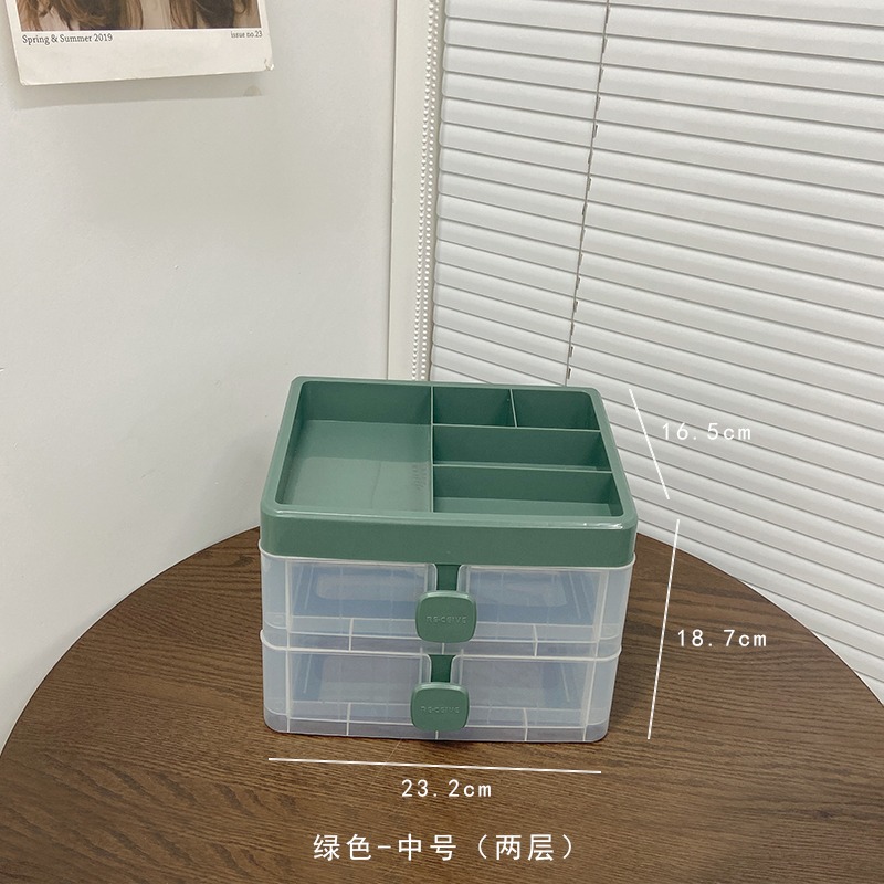 簡約透明化妝品收納盒桌面臥室護膚品面膜抽屜式宿舍梳妝臺置物架-細節圖6