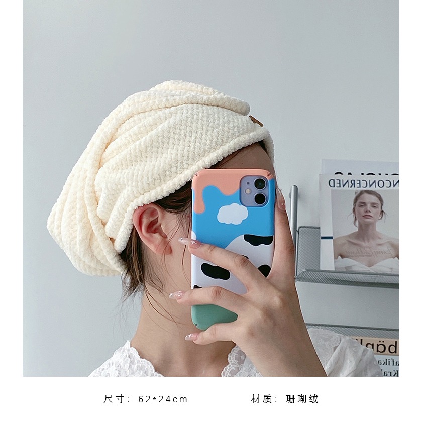 純色幹發帽超強吸水速乾女加厚洗頭浴帽新款包頭發毛巾洗頭巾-細節圖10