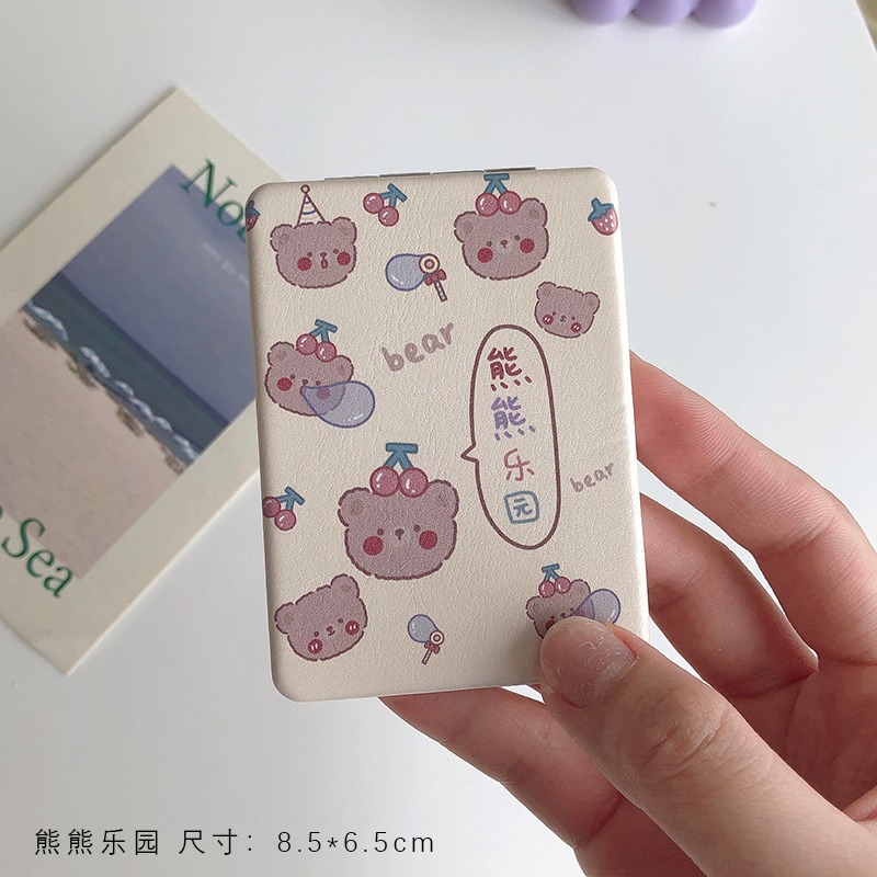 卡通小鏡子家用小型迷你隨身便攜辦公室化妝鏡折疊可愛手持補妝鏡-細節圖7