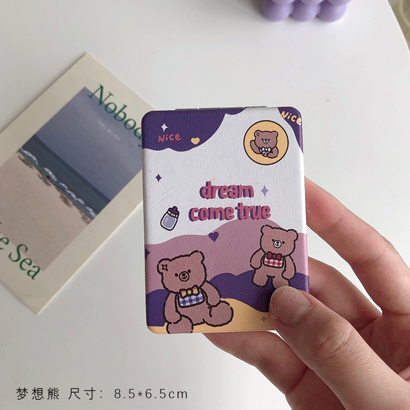 卡通小鏡子家用小型迷你隨身便攜辦公室化妝鏡折疊可愛手持補妝鏡-細節圖10