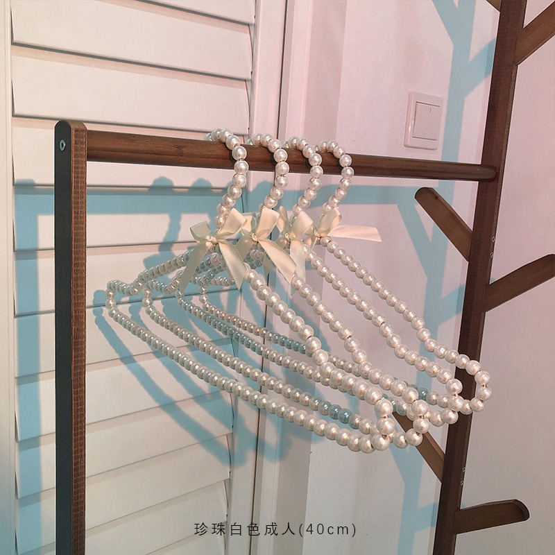 ins珍珠衣架家用掛衣服撐子落地臥室網紅涼衣架女裝褲夾陽臺宿舍-細節圖6