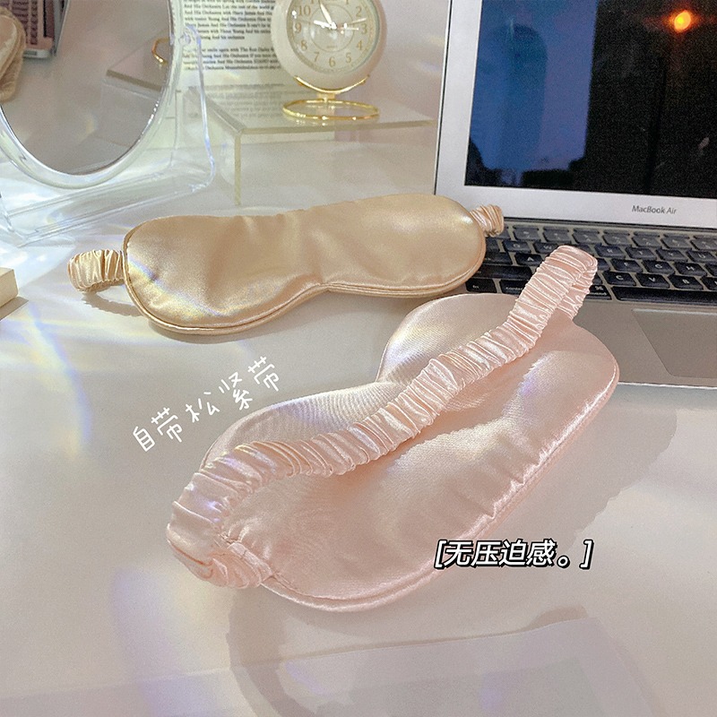 ins透氣雙面遮光眼罩睡眠專用緩解眼疲勞仿真絲護眼睡覺學生男女-細節圖2