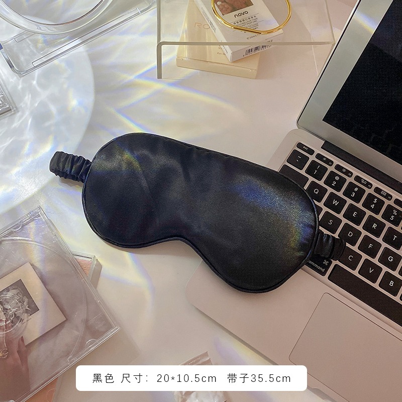 ins透氣雙面遮光眼罩睡眠專用緩解眼疲勞仿真絲護眼睡覺學生男女-細節圖7