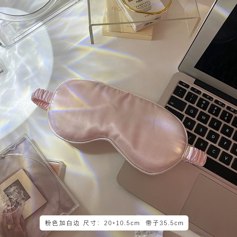 ins透氣雙面遮光眼罩睡眠專用緩解眼疲勞仿真絲護眼睡覺學生男女-細節圖8