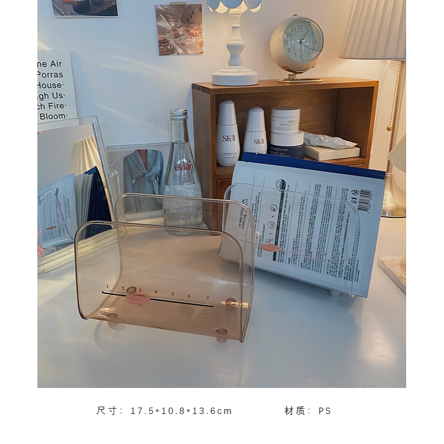 ins記憶面膜收納盒桌面透明化妝品置物架學生宿舍護膚品收納神器-細節圖10