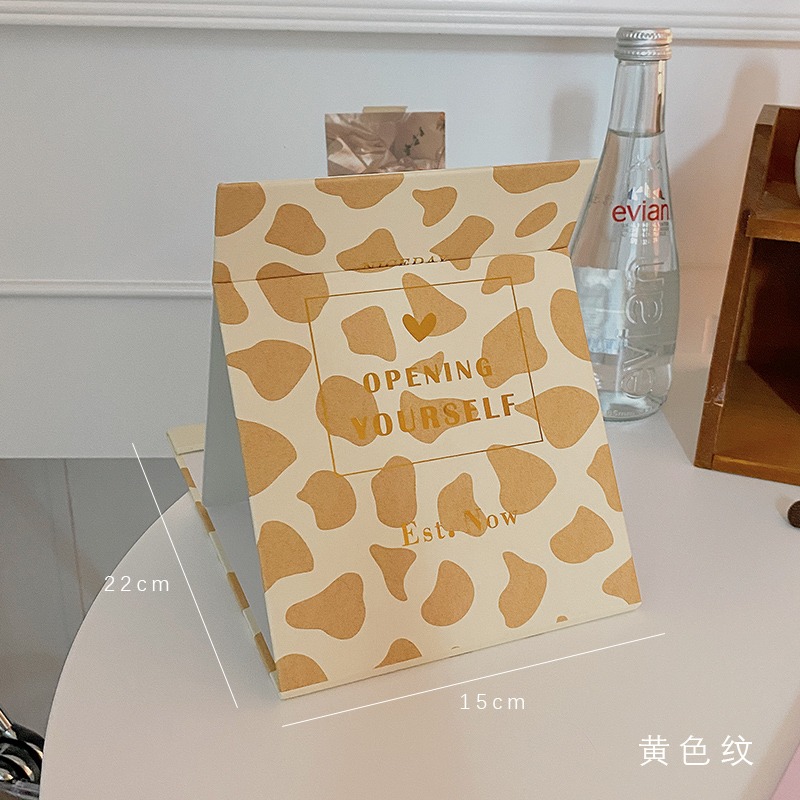 ins風折疊鏡子學生宿舍女化妝鏡臺式桌面可立便攜隨身梳妝鏡大號-細節圖8