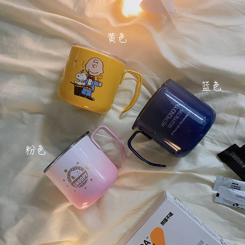 簡約帶蓋杯子女水杯ins風創意馬克杯子可愛家用大容量咖啡杯茶杯-細節圖3