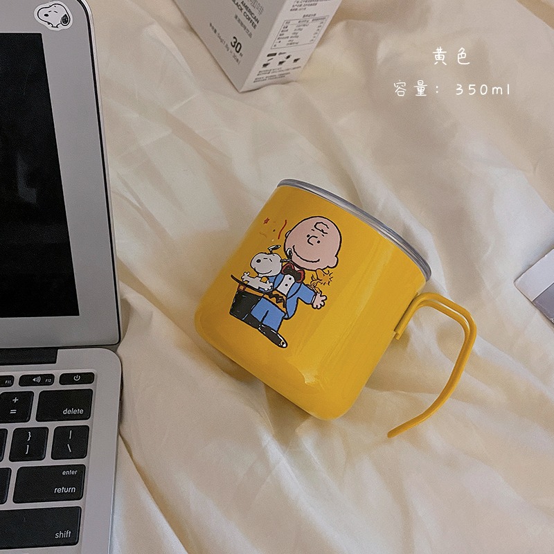 簡約帶蓋杯子女水杯ins風創意馬克杯子可愛家用大容量咖啡杯茶杯-細節圖6