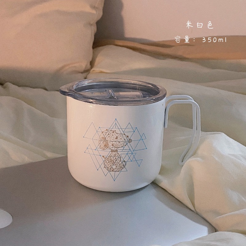 簡約帶蓋杯子女水杯ins風創意馬克杯子可愛家用大容量咖啡杯茶杯-細節圖7