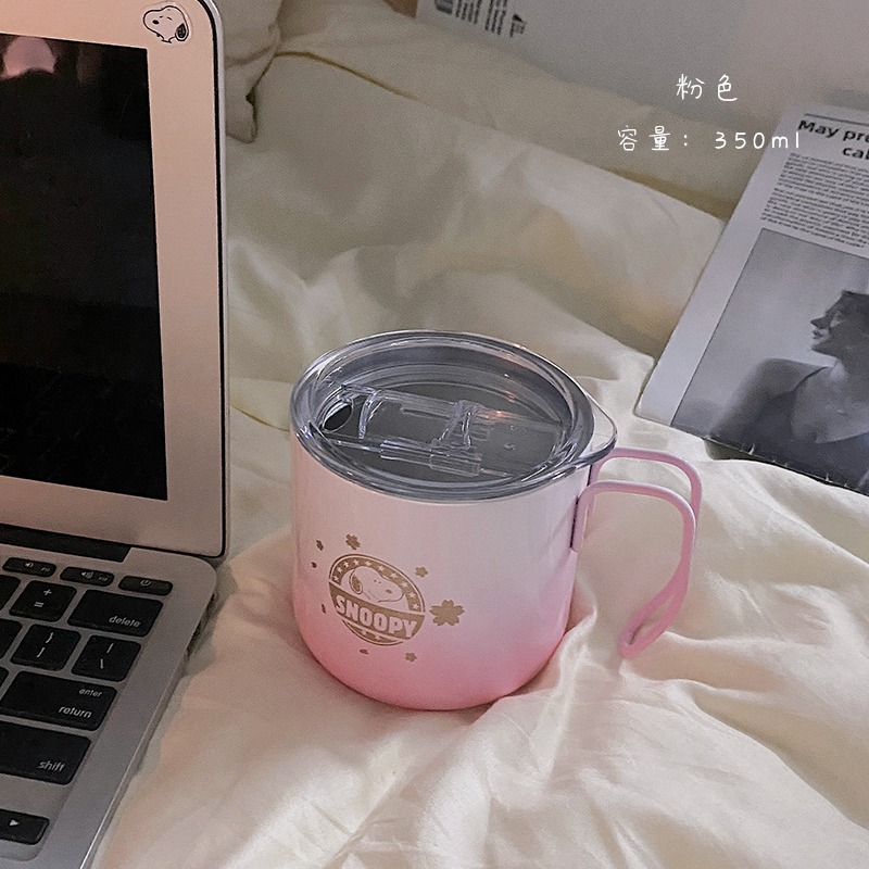 簡約帶蓋杯子女水杯ins風創意馬克杯子可愛家用大容量咖啡杯茶杯-細節圖8