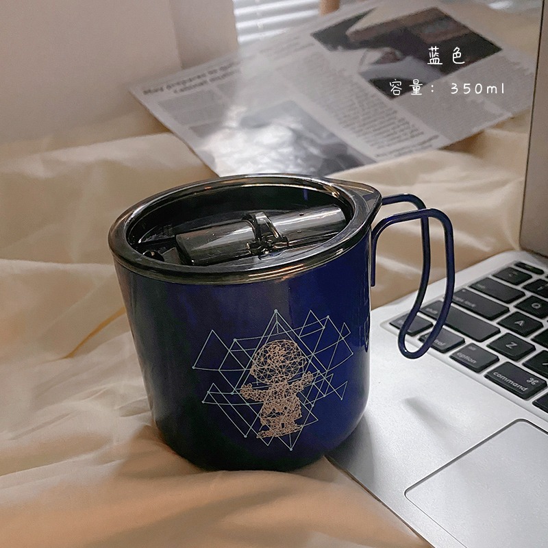 簡約帶蓋杯子女水杯ins風創意馬克杯子可愛家用大容量咖啡杯茶杯-細節圖9