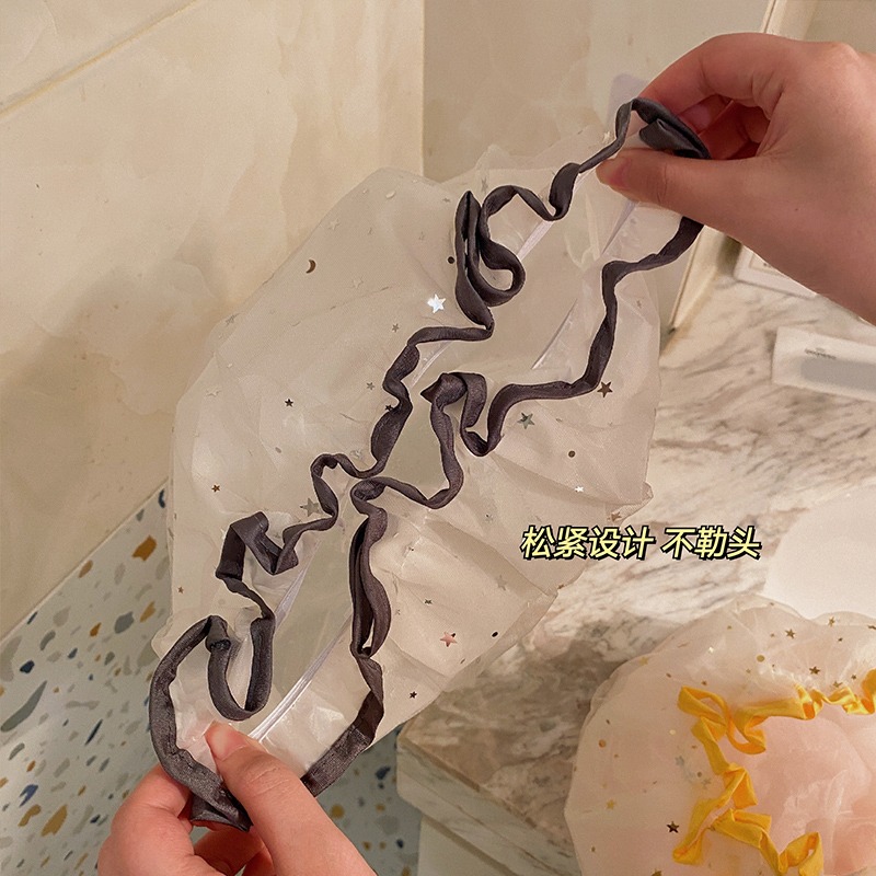 可愛雙層加厚浴帽女防水洗澡頭套家用高級發帽發膜專用成人沐浴帽-細節圖2