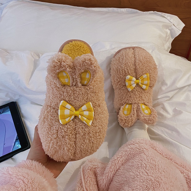 可愛卡通棉拖鞋女冬天厚底居家室內保暖年新款秋冬季毛絨棉拖-細節圖4
