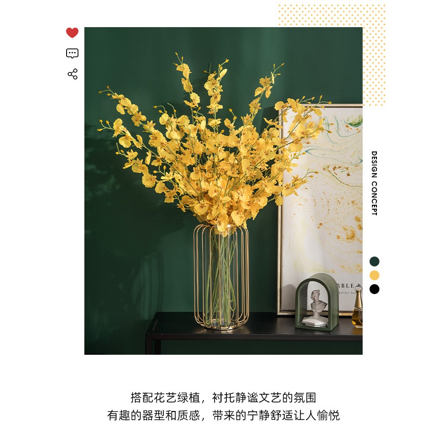 跳舞蘭仿真花假花藝裝飾品擺件北歐客廳電視櫃玄關餐桌花輕奢擺設-細節圖7