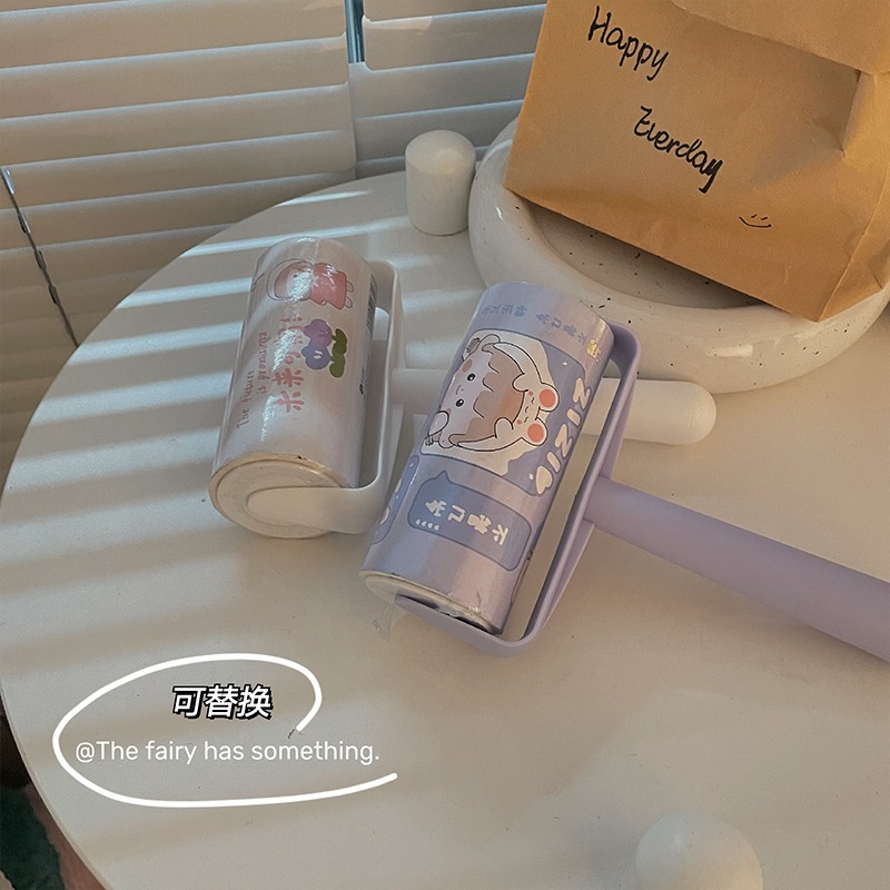 粘塵紙粘毛器滾筒滾刷替換紙去毛刷卷紙可撕式頭發衣服黏粘毛神器-細節圖3