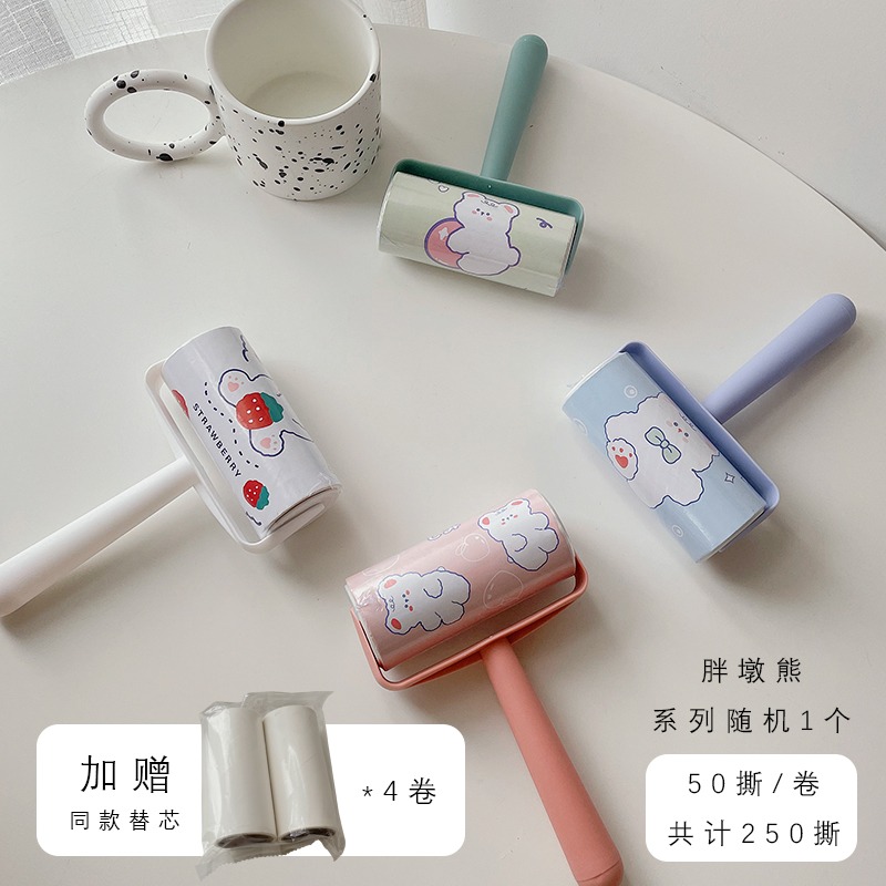 粘塵紙粘毛器滾筒滾刷替換紙去毛刷卷紙可撕式頭發衣服黏粘毛神器-細節圖9