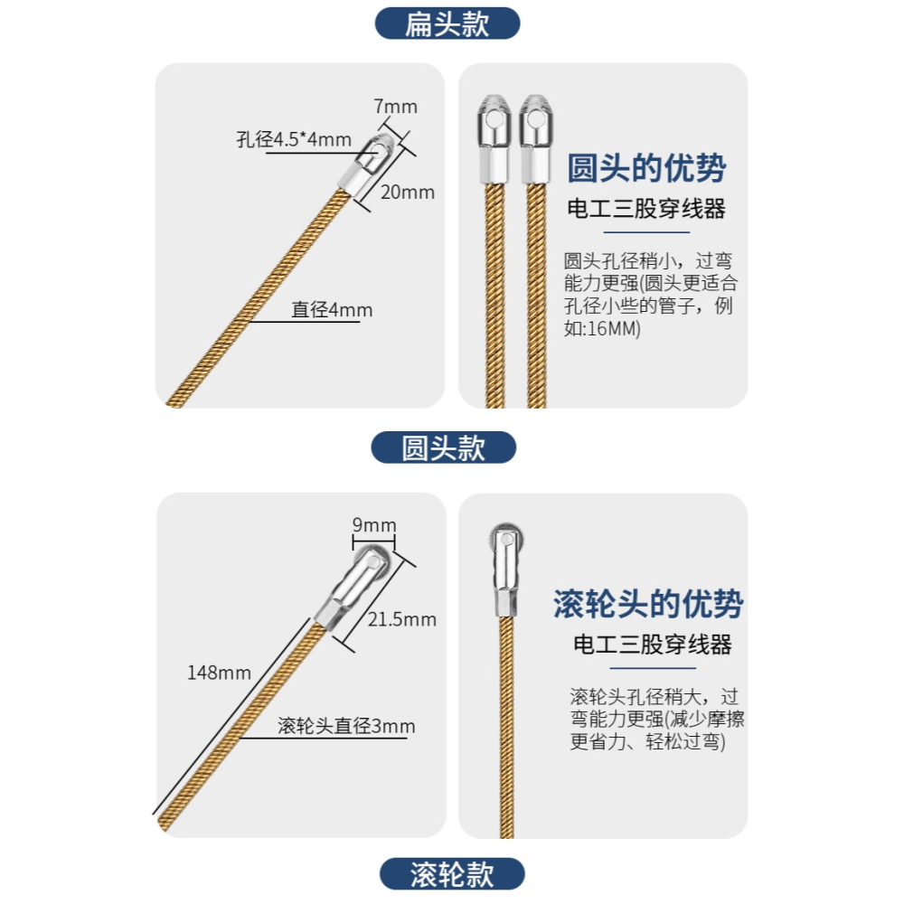 穿線器電工神器拉線引線拽線器暗線暗管串線過線器彈簧鋼絲穿線器-細節圖8