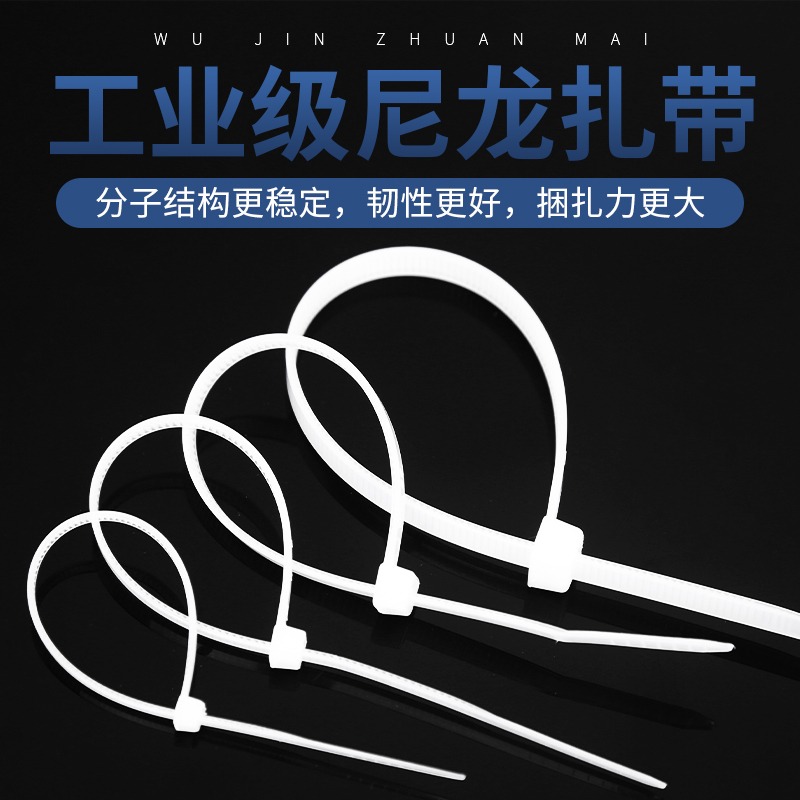 自鎖式尼龍扎帶塑料固定扎線帶電線捆紮線束帶卡扣捆綁扎線勒死狗-細節圖2