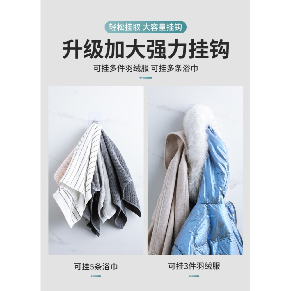 掛鉤強力粘膠貼墻壁壁掛不銹鋼免打孔廚房吸盤無痕門後承重大粘鉤-細節圖7