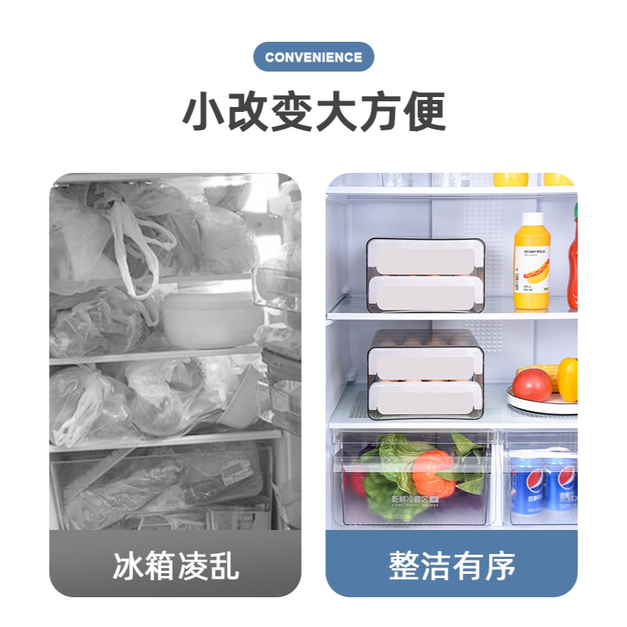 雞蛋收納盒抽屜式冰箱用保鮮盒廚房放雞蛋盒子防摔雞蛋格神器-細節圖7