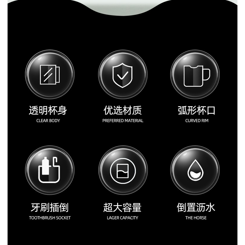 漱口杯家用刷牙杯子兒童情侶塑料洗漱杯輕奢牙具缸ins風家庭套裝-細節圖6