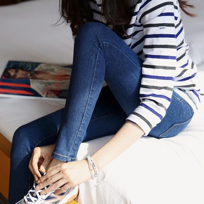 2018秋裝女裝新款牛仔褲女韓版潮長褲小腳褲女式顯瘦休閑鉛筆褲子-細節圖5
