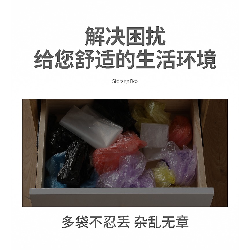 垃圾袋收納盒神器壁掛式大容量廚房袋子方便袋抽取盒塑料袋收集器-細節圖6