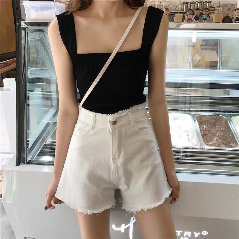 夏季泫雅同款網紅牛仔短褲女高腰顯瘦白色a字熱褲學生百搭潮-細節圖10