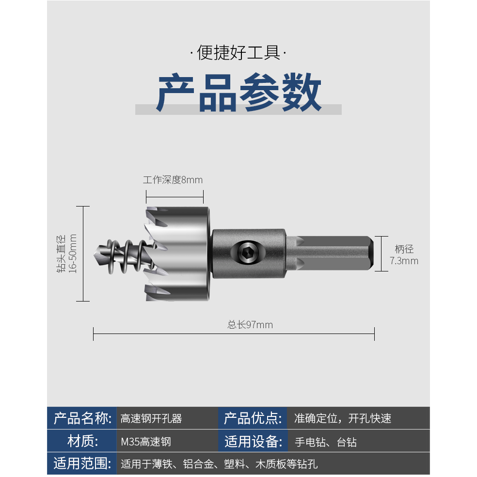 高速鋼開孔器金屬擴孔鉆鋁合金薄鐵皮開孔鉆頭圓形打孔開口擴孔器-細節圖10