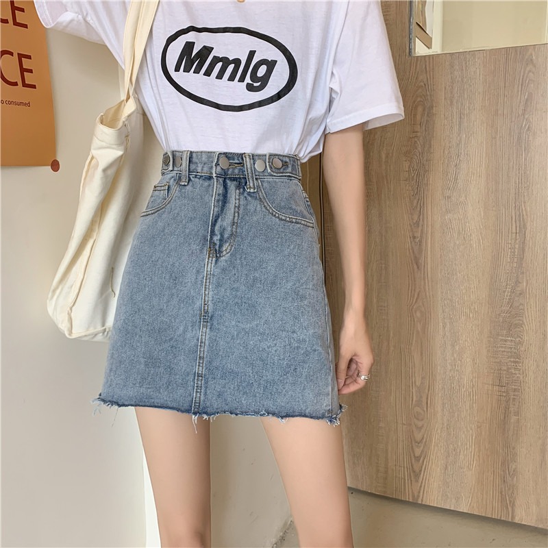 牛仔半身裙女春秋季夏新款網紅高腰a字裙辣妹包臀短裙子ins風-細節圖10