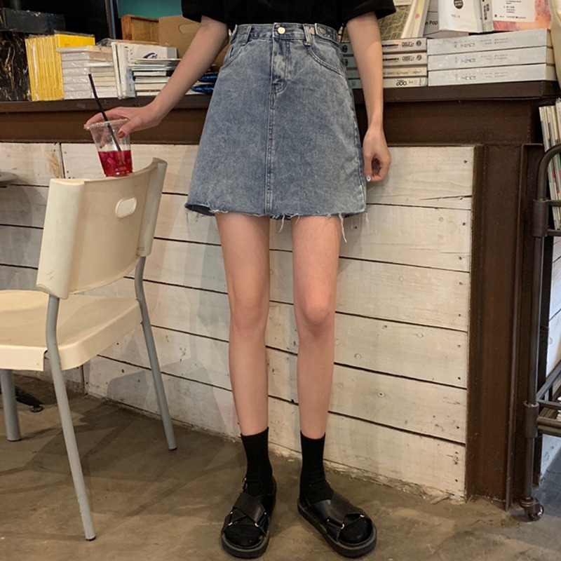 夏季高腰大碼胖mm牛仔裙女顯瘦半身裙包臀A字短裙仙女裙子潮-細節圖2