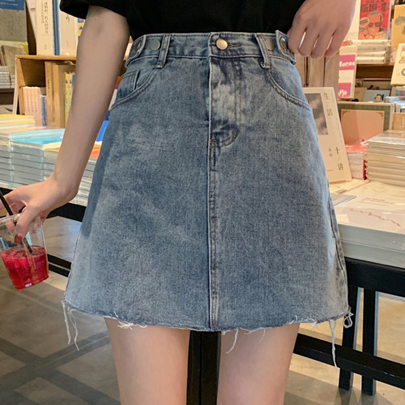 夏季高腰大碼胖mm牛仔裙女顯瘦半身裙包臀A字短裙仙女裙子潮-細節圖6