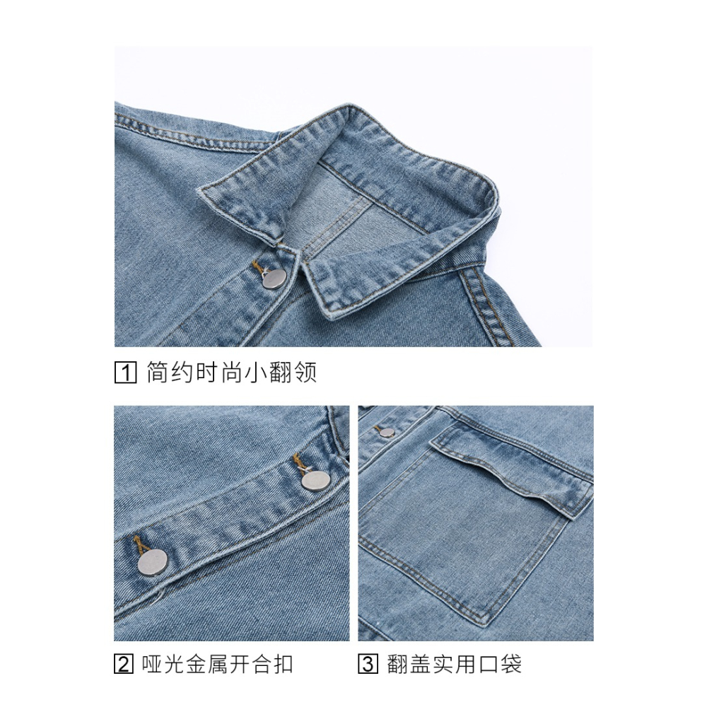 工裝牛仔馬甲女無袖背心坎肩春夏新款韓版寬松百搭馬夾外套潮-細節圖10