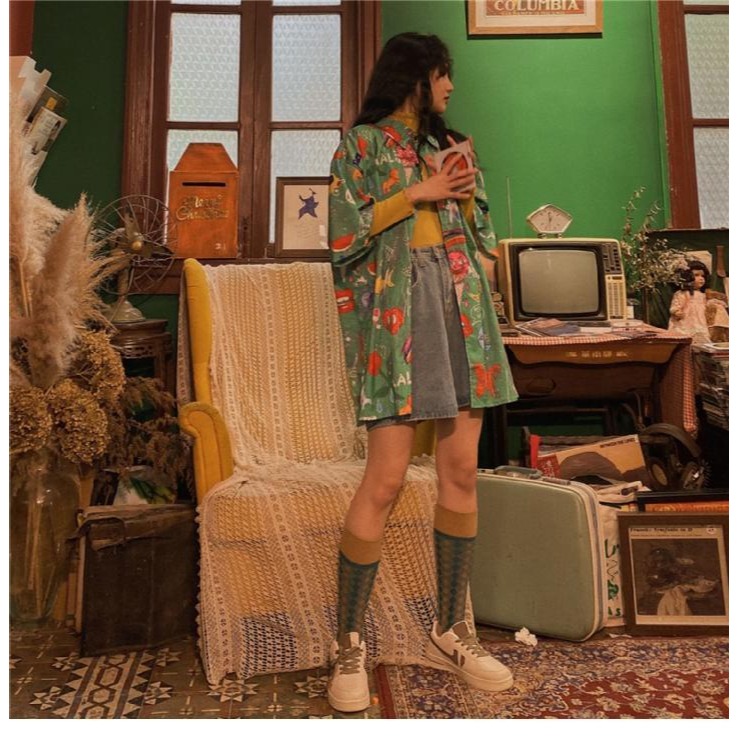 夏季韓版ins復古淺色褲子寬松直筒褲五分褲百搭顯瘦牛仔短褲男女-細節圖10