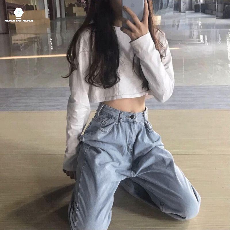 高腰垂感泫雅風鎖扣拖地褲女夏季薄款直筒褲子女寬松牛仔闊腿褲潮-細節圖2