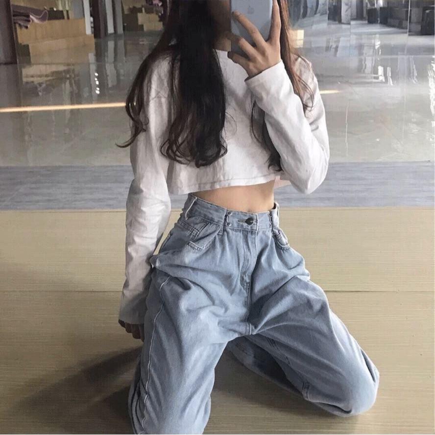 高腰垂感泫雅風鎖扣拖地褲女夏季薄款直筒褲子女寬松牛仔闊腿褲潮-細節圖10