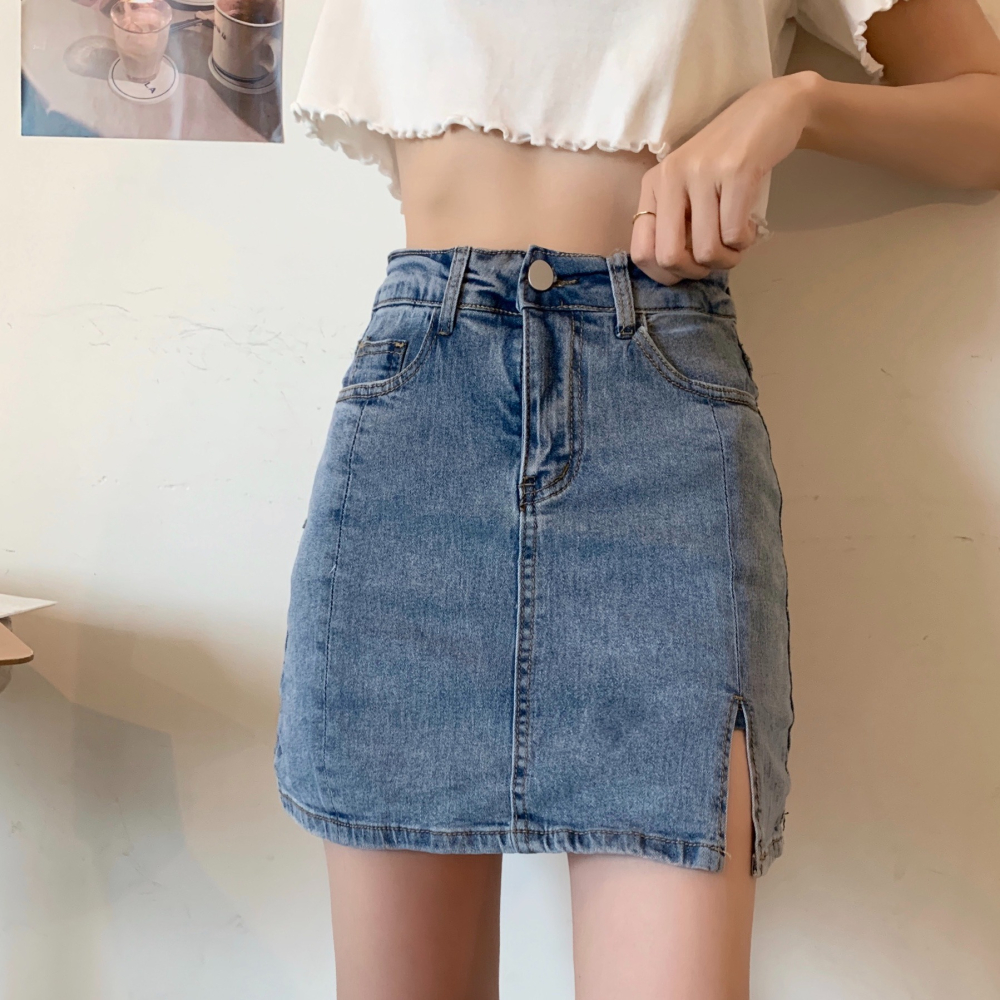 夏季韓版大碼胖mm牛仔短裙褲女ins高腰防走光顯瘦a字包臀半身裙潮-細節圖10