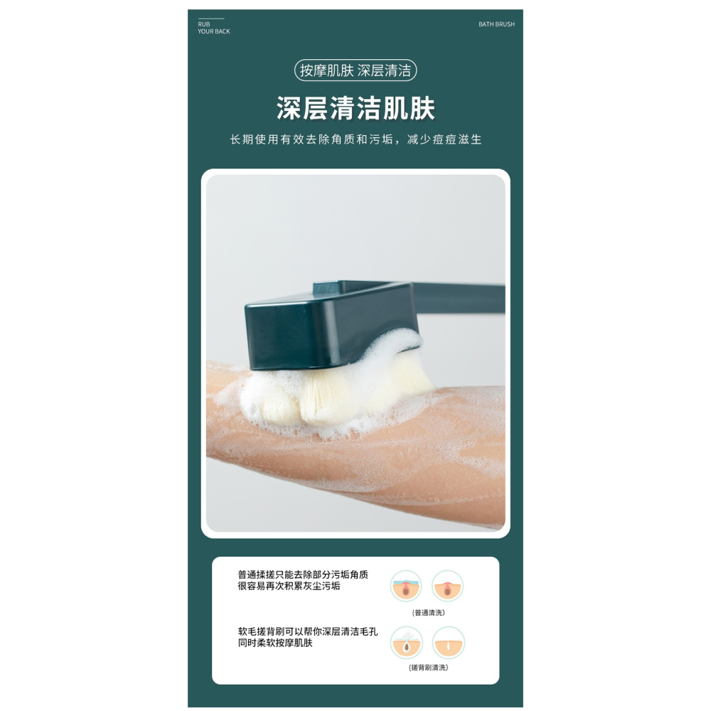 NANNO喵爪納米絨多功能沐浴刷長柄可拆卸軟毛洗澡刷搓澡背部-細節圖10
