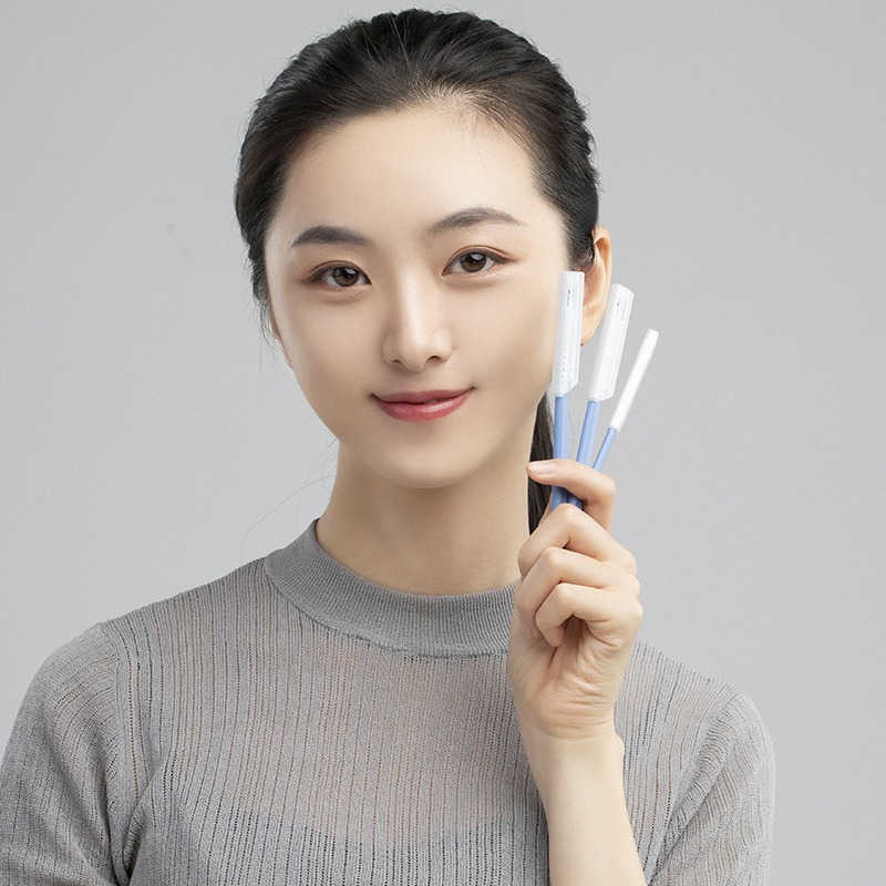 進口KAI貝印修眉刀剃眉毛刀女用新手初學者修眉神器刮眉刀片-細節圖3