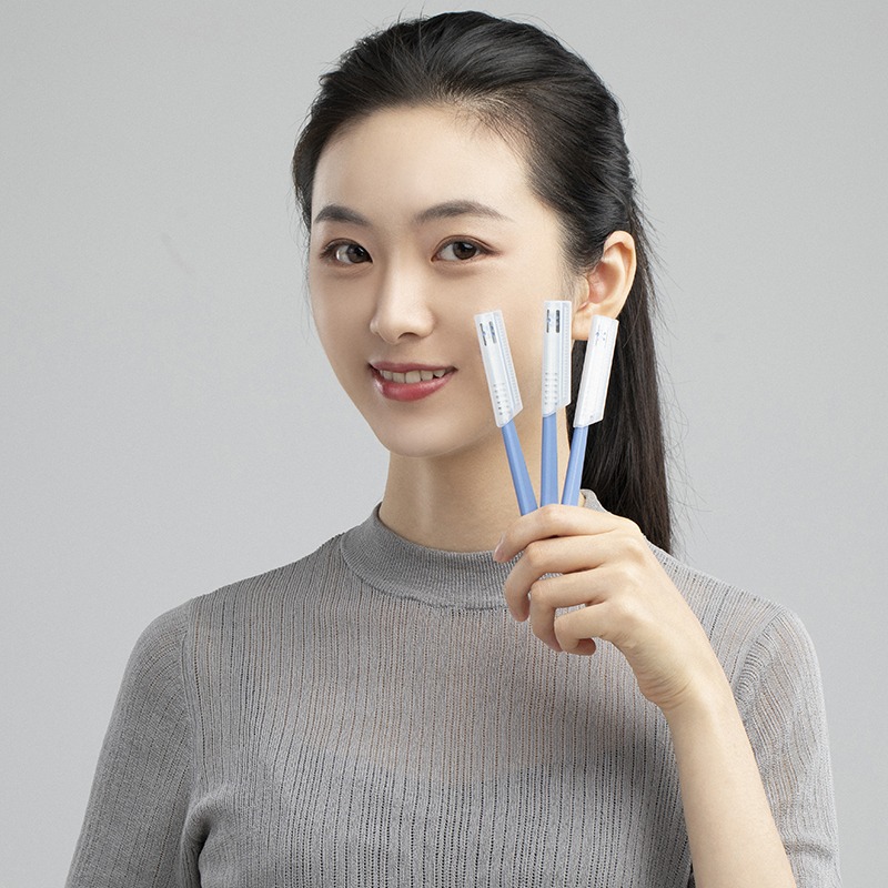 進口KAI貝印修眉刀剃眉毛刀女用新手初學者修眉神器刮眉刀片-細節圖4