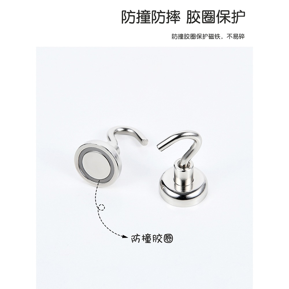sp磁鐵掛鉤免打孔金屬掛鉤強力冰箱吸附廚房吸鐵石掛鉤2個裝-細節圖4