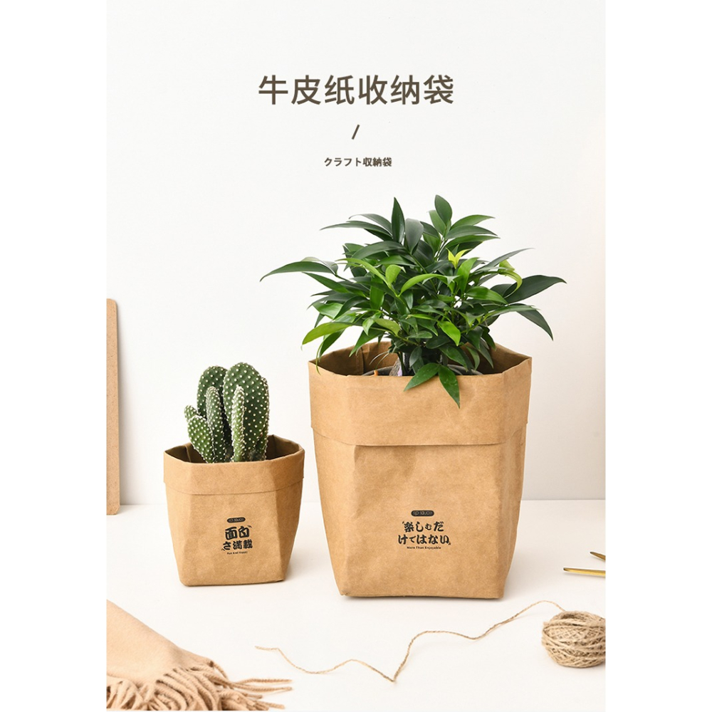 牛皮紙袋可水洗ins拍照道具廚房冰箱收納水果花盆食品袋防水-細節圖9