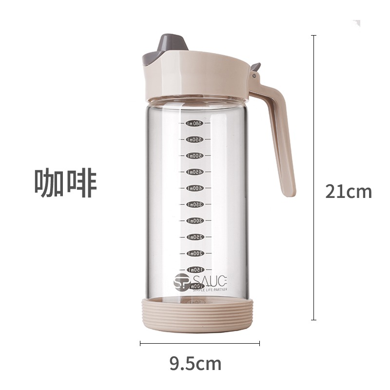 廚房玻璃油壺防漏油帶刻度大號裝油瓶家用醋壺創意醬油瓶醋瓶-細節圖6