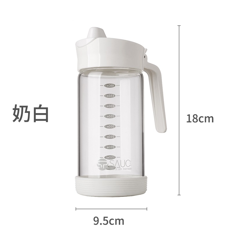 廚房玻璃油壺防漏油帶刻度大號裝油瓶家用醋壺創意醬油瓶醋瓶-細節圖7