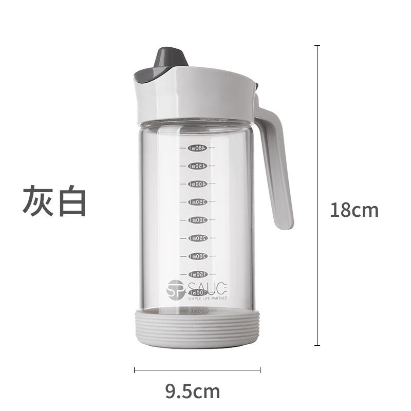 廚房玻璃油壺防漏油帶刻度大號裝油瓶家用醋壺創意醬油瓶醋瓶-細節圖9