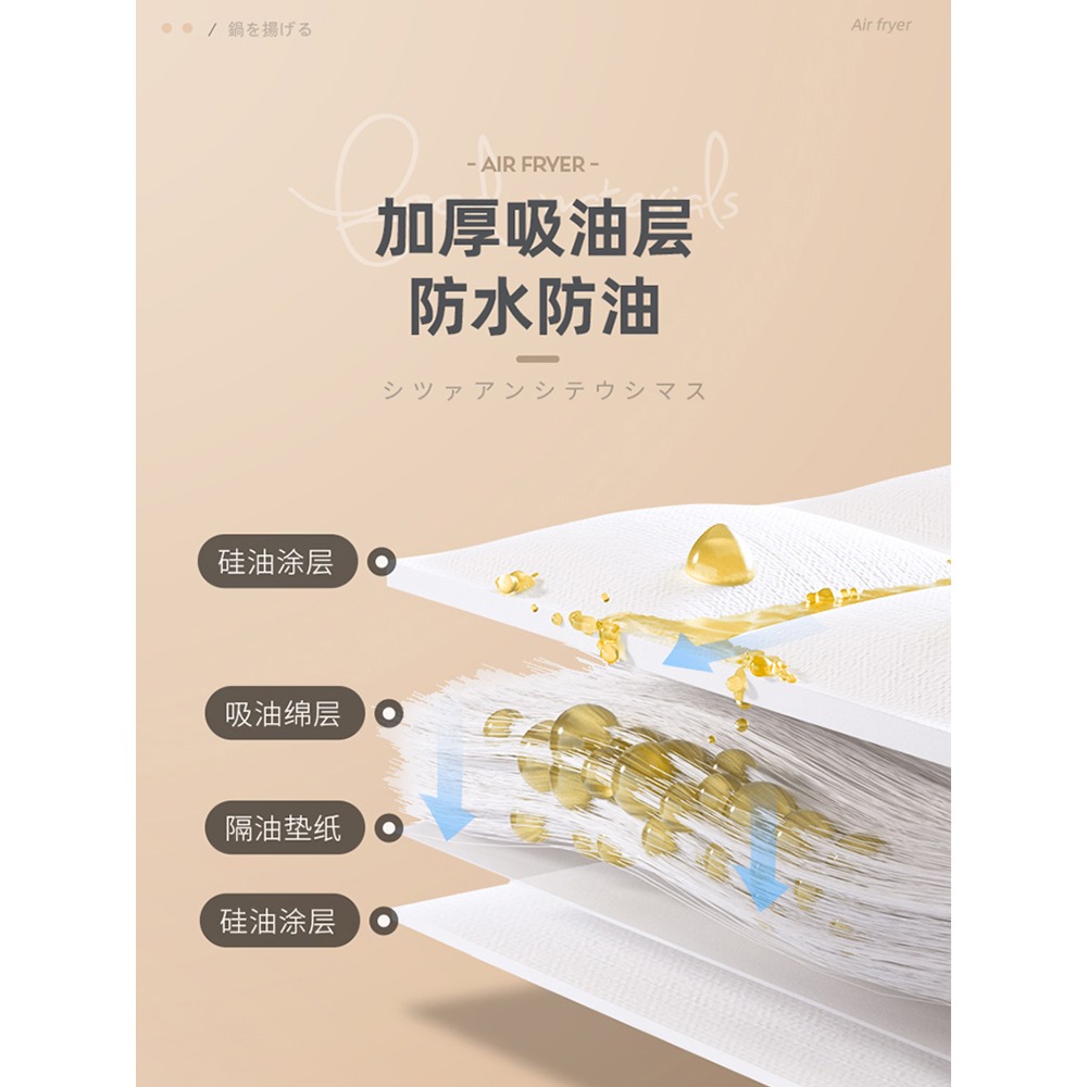 空氣炸鍋專用紙硅油紙吸油紙家用食物圓形燒烤烘焙紙烤箱紙墊-細節圖3