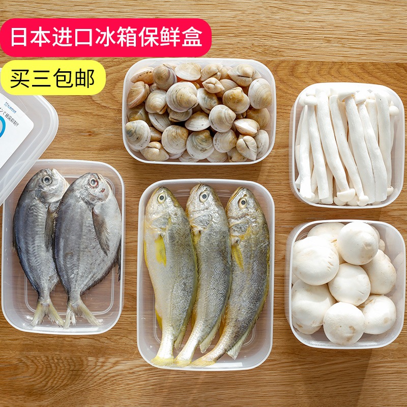 進口銀離子抗菌冰箱保鮮盒塑料密封盒子食品水果儲物盒收納盒-細節圖4