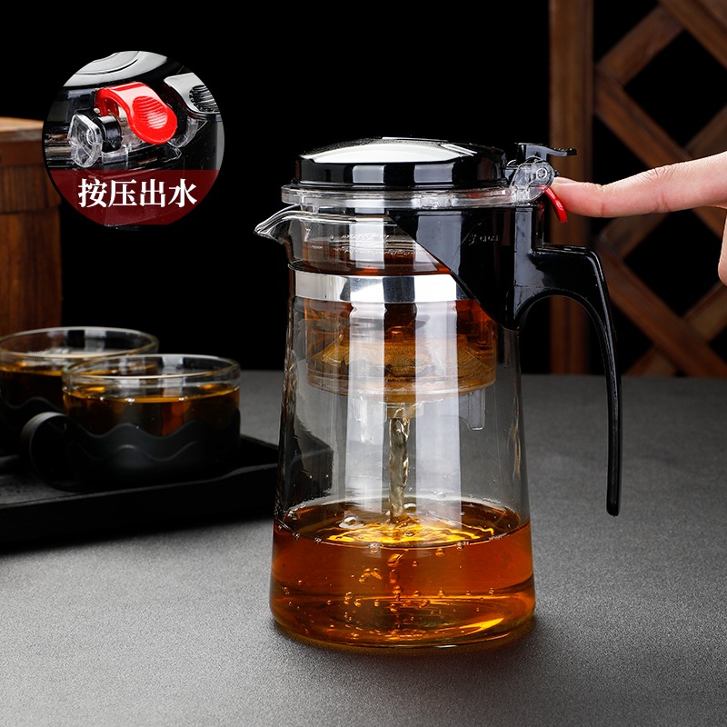 飄逸杯泡茶壺沏茶杯辦公室玻璃茶具耐高溫沖茶器迷你家用過濾茶壺-細節圖3